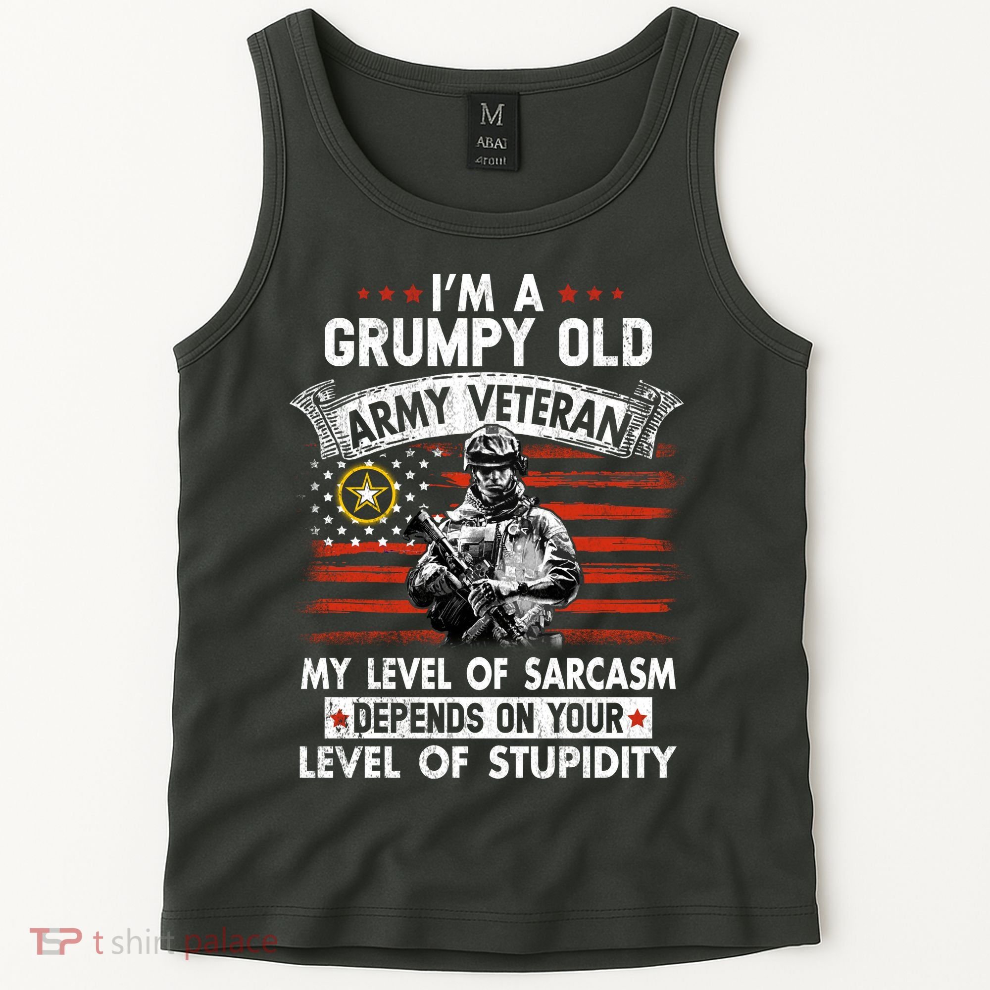 Grumpy Old Veteran Tee Pride Army Sarcasm Retired Tank Top