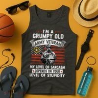 Grumpy Old Veteran Tee Pride Army Sarcasm Retired Tank Top thumb 4