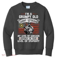 Grumpy Old Veteran Tee Pride Army Sarcasm Retired Kids Sweatshirt thumb 0