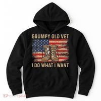 Grumpy Old Vet I Do What I Want Funny Military Veteran Hoodie thumb 0