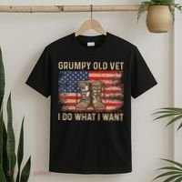 Grumpy Old Vet I Do What I Want Funny Military Veteran T-Shirt thumb 2