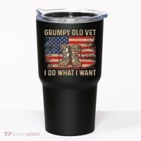 Grumpy Old Vet I Do What I Want Funny Military Veteran Tumbler thumb 0
