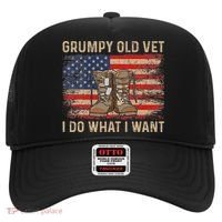 Grumpy Old Vet I Do What I Want Funny Military Veteran Hat thumb 0