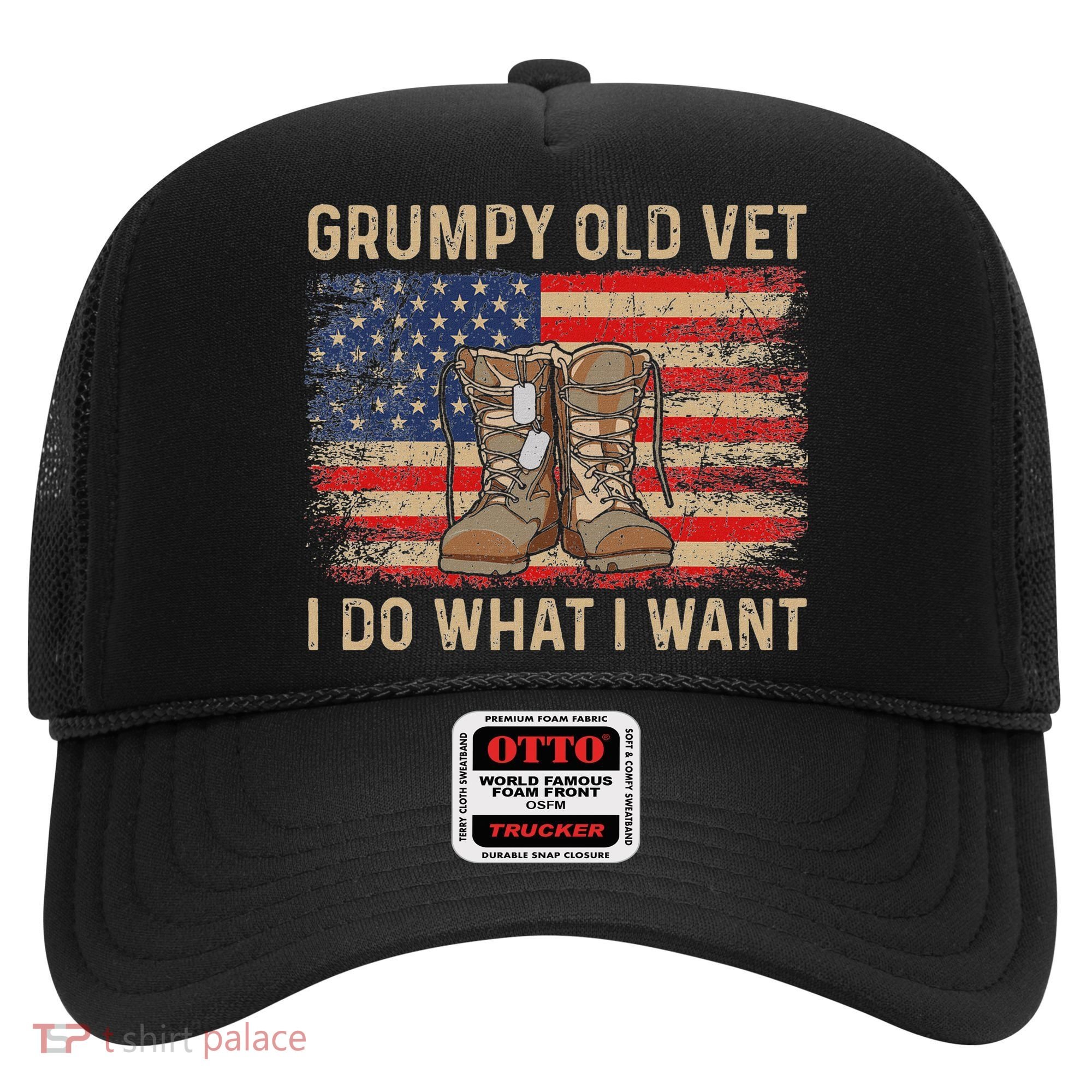 Grumpy Old Vet I Do What I Want Funny Military Veteran Hat