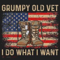 Grumpy Old Vet I Do What I Want Funny Military Veteran Hat thumb 2