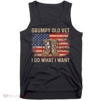 Grumpy Old Vet I Do What I Want Funny Military Veteran Tank Top thumb 0