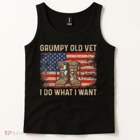 Grumpy Old Vet I Do What I Want Funny Military Veteran Tank Top thumb 2
