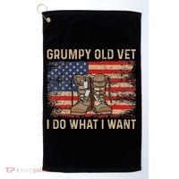 Grumpy Old Vet I Do What I Want Funny Military Veteran Golf Towel thumb 0