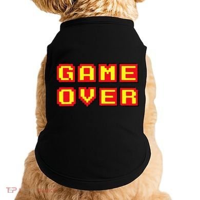 Game Over Vintage Retro Video Games Gaming Gift Arcade Doggie Tank
