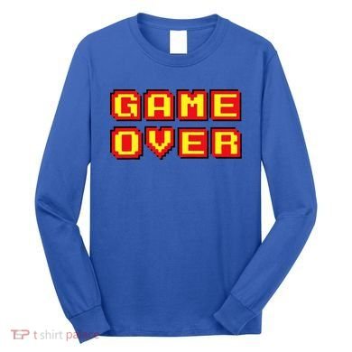 Game Over Vintage Retro Video Games Gaming Gift Arcade Long Sleeve Shirt