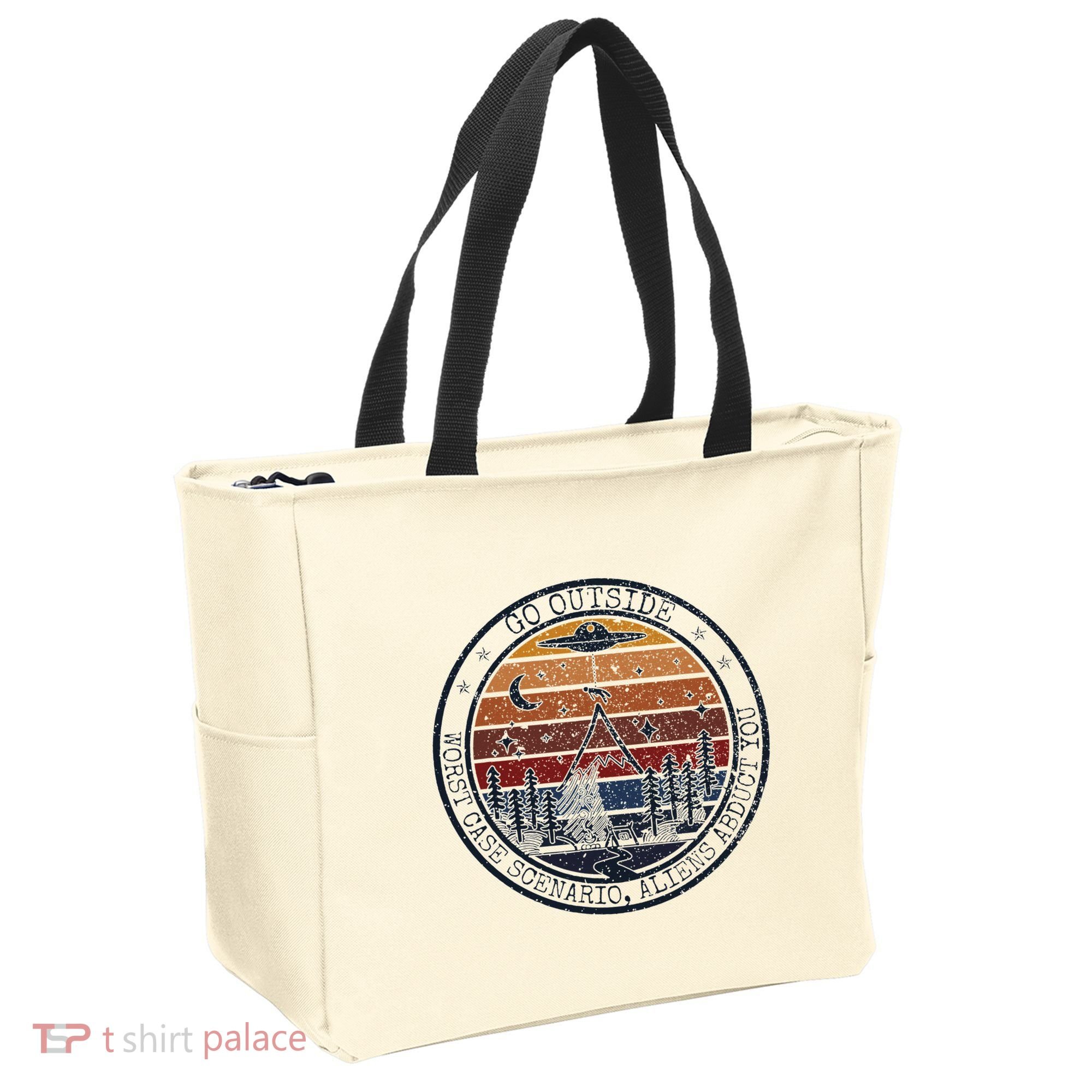Go Outside Worst Case Scenario Bigfoot Kills You Sasquatch.Png Tote Bag