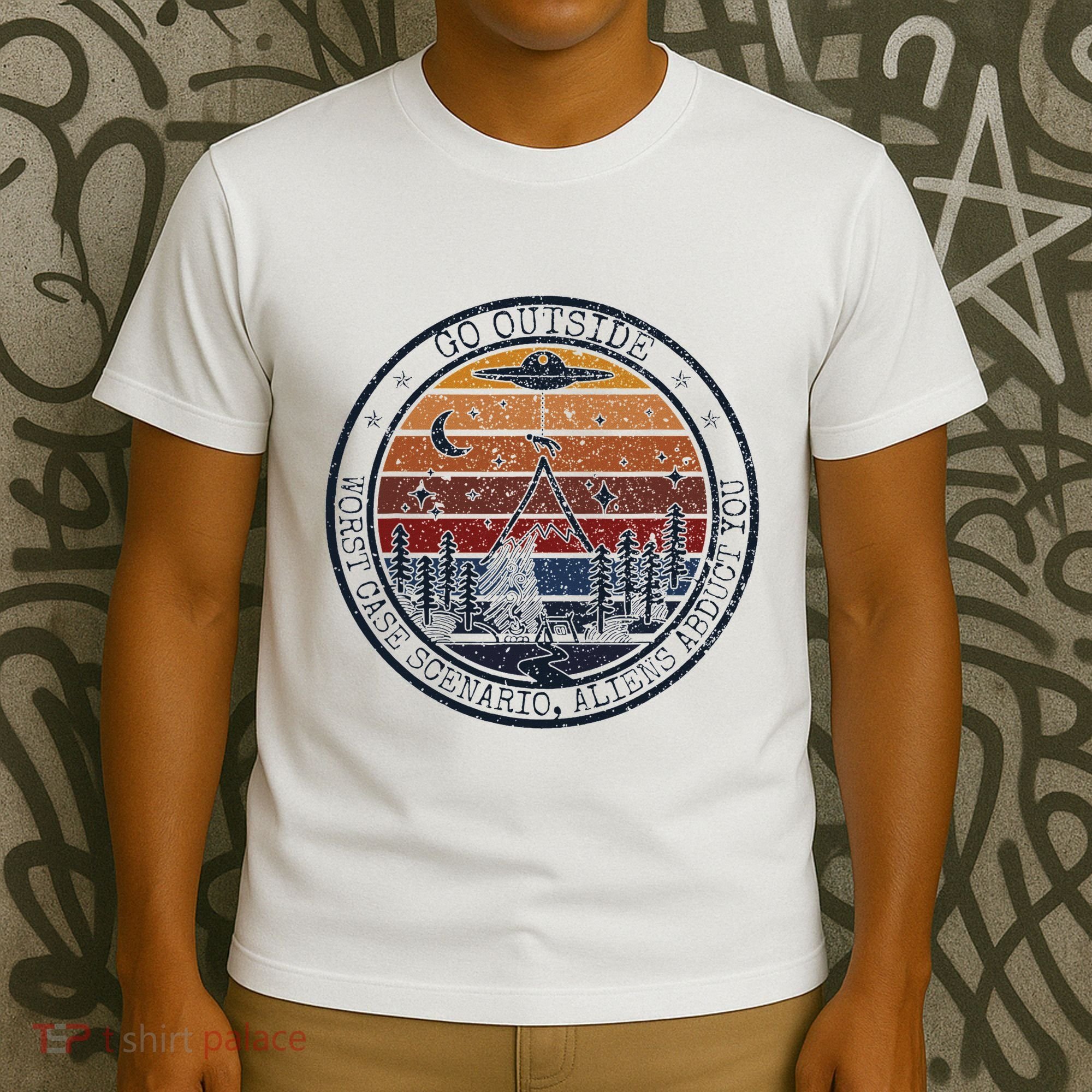 Go Outside Worst Case Scenario Bigfoot Kills You Sasquatch.Png T-Shirt