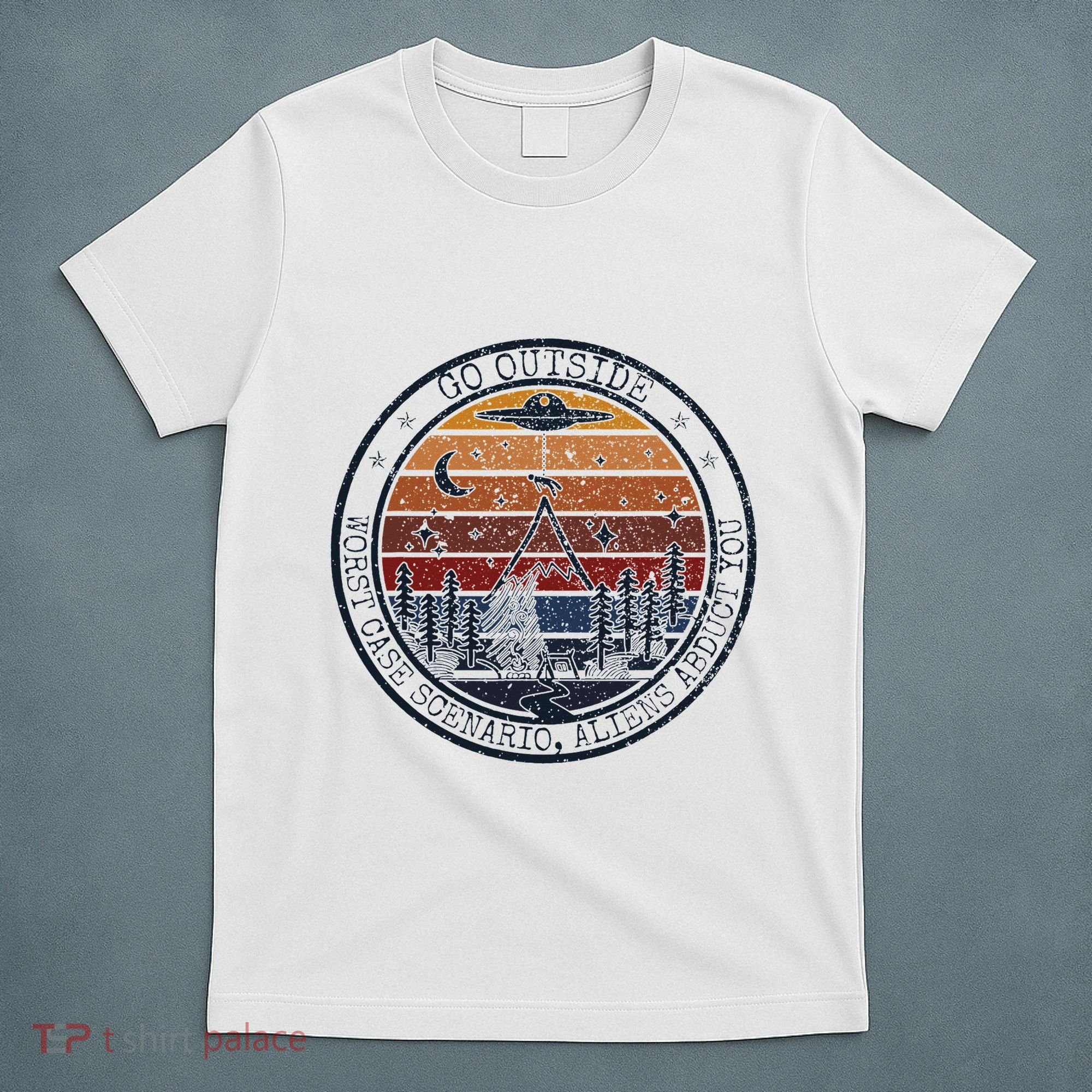 Go Outside Worst Case Scenario Bigfoot Kills You Sasquatch.Png T-Shirt