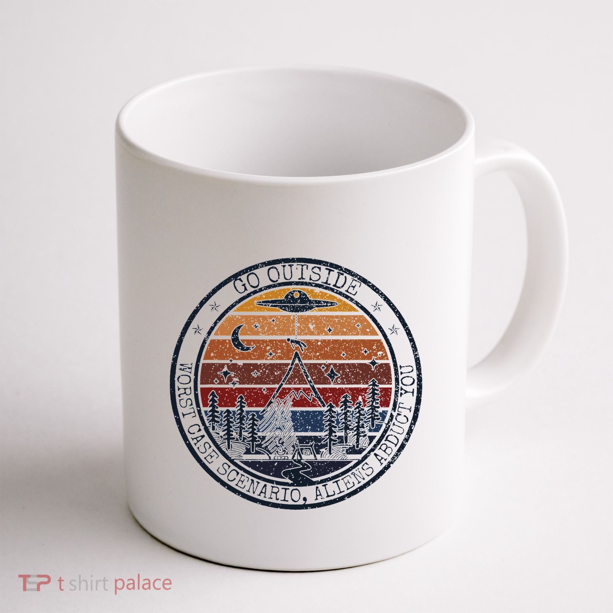 Go Outside Worst Case Scenario Bigfoot Kills You Sasquatch.Png Coffee Mug