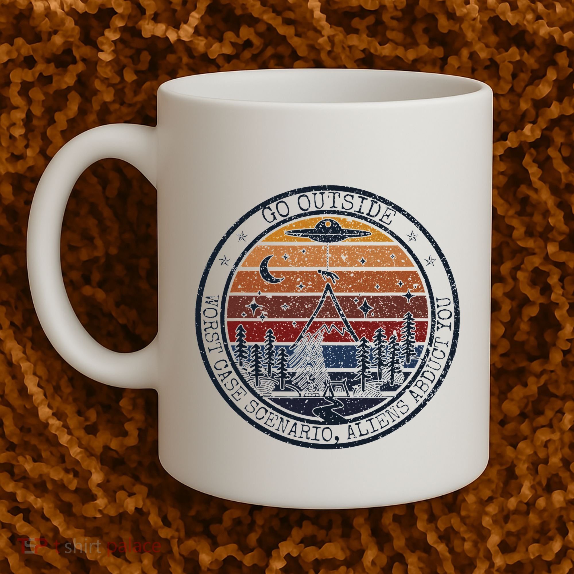 Go Outside Worst Case Scenario Bigfoot Kills You Sasquatch.Png Coffee Mug