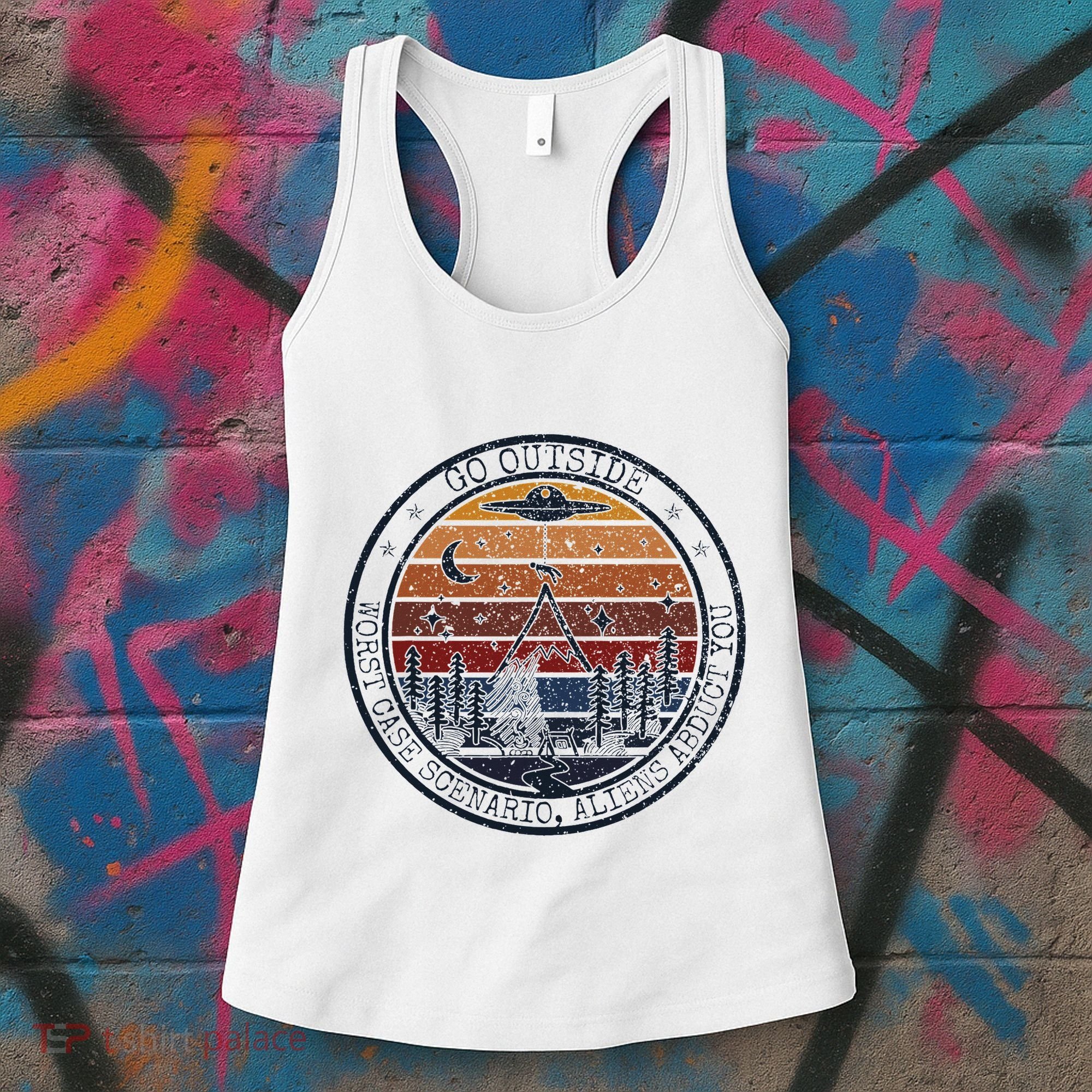 Go Outside Worst Case Scenario Bigfoot Kills You Sasquatch.Png Women's Tank Top