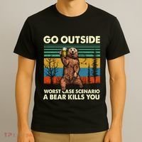 Go Outside Worst Case Scenario A Bear Kills You T-Shirt thumb 3