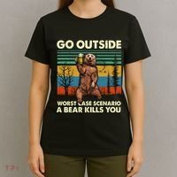 Go Outside Worst Case Scenario A Bear Kills You T-Shirt thumb 4