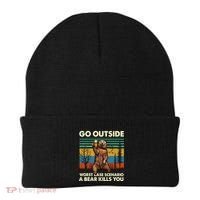 Go Outside Worst Case Scenario A Bear Kills You Beanie thumb 0