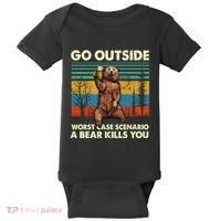 Go Outside Worst Case Scenario A Bear Kills You Baby Bodysuit thumb 0