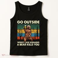 Go Outside Worst Case Scenario A Bear Kills You Tank Top thumb 2