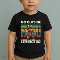 Go Outside Worst Case Scenario A Bear Kills You Toddler T-Shirt thumb 2
