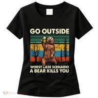 Go Outside Worst Case Scenario A Bear Kills You Women's T-Shirt thumb 0