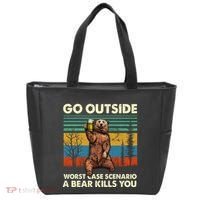 Go Outside Worst Case Scenario A Bear Kills You Tote Bag thumb 0