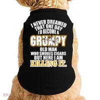Grumpy Old Man Who Smokes Cigars Doggie Tank thumb 0