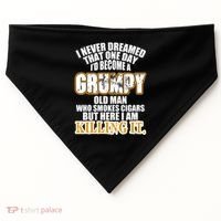 Grumpy Old Man Who Smokes Cigars USA-Made Doggie Bandana thumb 0