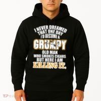 Grumpy Old Man Who Smokes Cigars Hoodie thumb 2