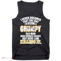 Grumpy Old Man Who Smokes Cigars Tank Top thumb 0