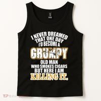 Grumpy Old Man Who Smokes Cigars Tank Top thumb 2