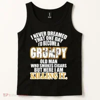 Grumpy Old Man Who Smokes Cigars Tank Top thumb 2