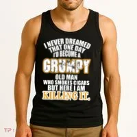Grumpy Old Man Who Smokes Cigars Tank Top thumb 3