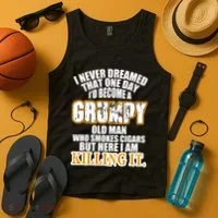 Grumpy Old Man Who Smokes Cigars Tank Top thumb 4
