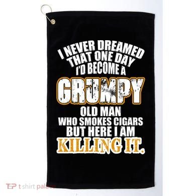 Grumpy Old Man Who Smokes Cigars Golf Towel