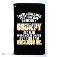 Grumpy Old Man Who Smokes Cigars Golf Towel thumb 0