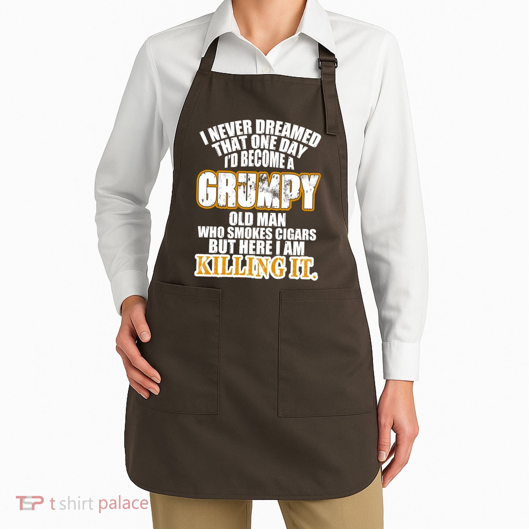 Grumpy Old Man Who Smokes Cigars Apron