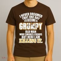 Grumpy Old Man Who Smokes Cigars T-Shirt thumb 3