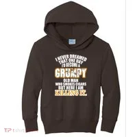 Grumpy Old Man Who Smokes Cigars Kids Hoodie thumb 0