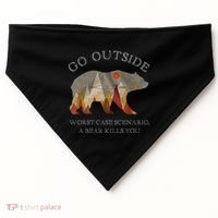 Go Outside Worst Case Scenario A Bear Kills You Camping USA-Made Doggie Bandana thumb 0