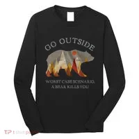 Go Outside Worst Case Scenario A Bear Kills You Camping Long Sleeve Shirt thumb 0