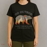 Go Outside Worst Case Scenario A Bear Kills You Camping T-Shirt thumb 4