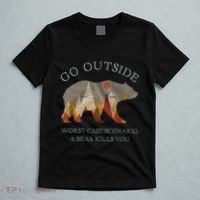 Go Outside Worst Case Scenario A Bear Kills You Camping T-Shirt thumb 5