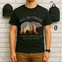 Go Outside Worst Case Scenario A Bear Kills You Camping T-Shirt thumb 6