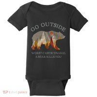 Go Outside Worst Case Scenario A Bear Kills You Camping Baby Bodysuit thumb 0