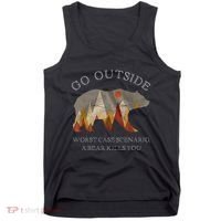 Go Outside Worst Case Scenario A Bear Kills You Camping Tank Top thumb 0