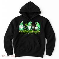 Glass Of Wine Shamrocks St Patricks Day Funny Wine Lover Hoodie thumb 0