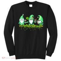 Glass Of Wine Shamrocks St Patricks Day Funny Wine Lover Sweatshirt thumb 0